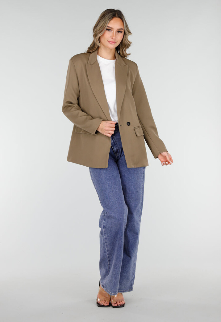 Dubbelknoop Khaki Blazer