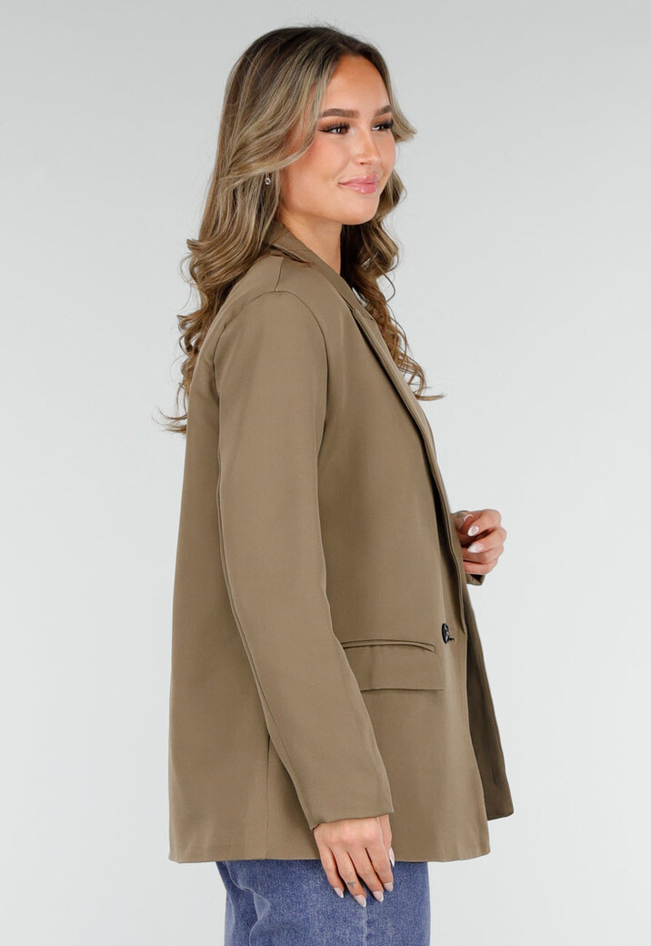 Dubbelknoop Khaki Blazer