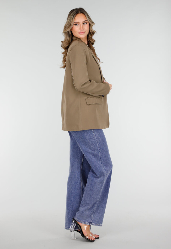 Dubbelknoop Khaki Blazer