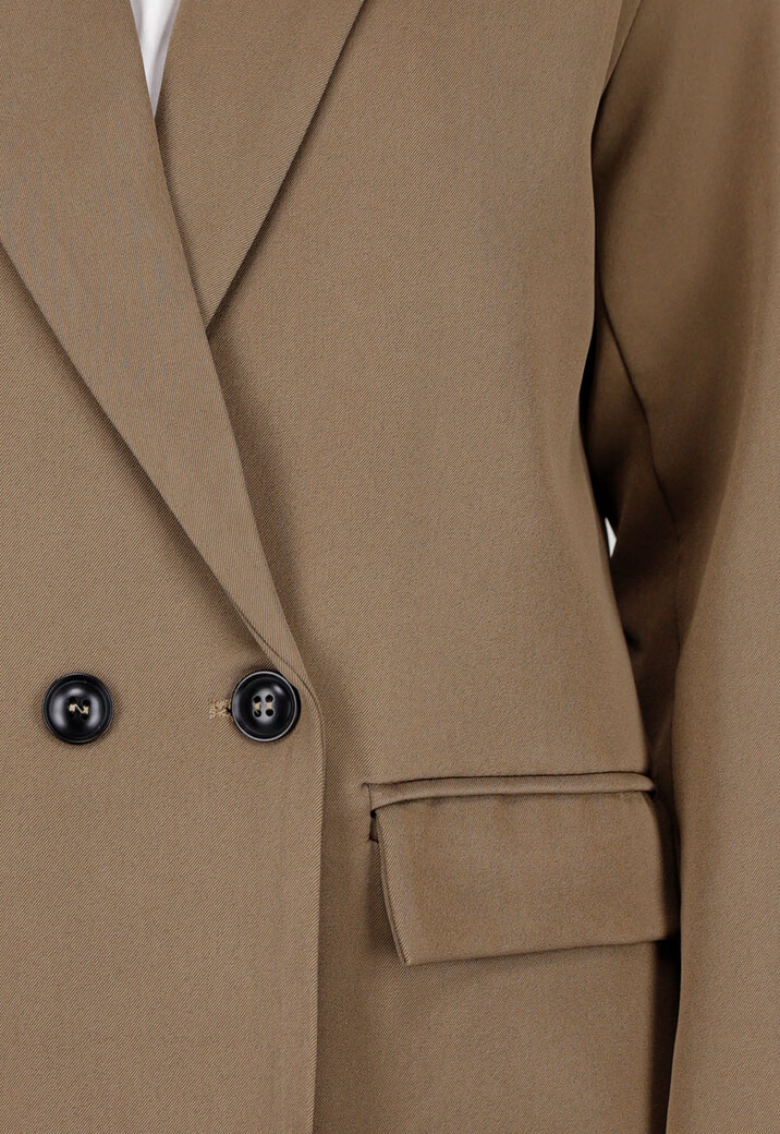 Dubbelknoop Khaki Blazer