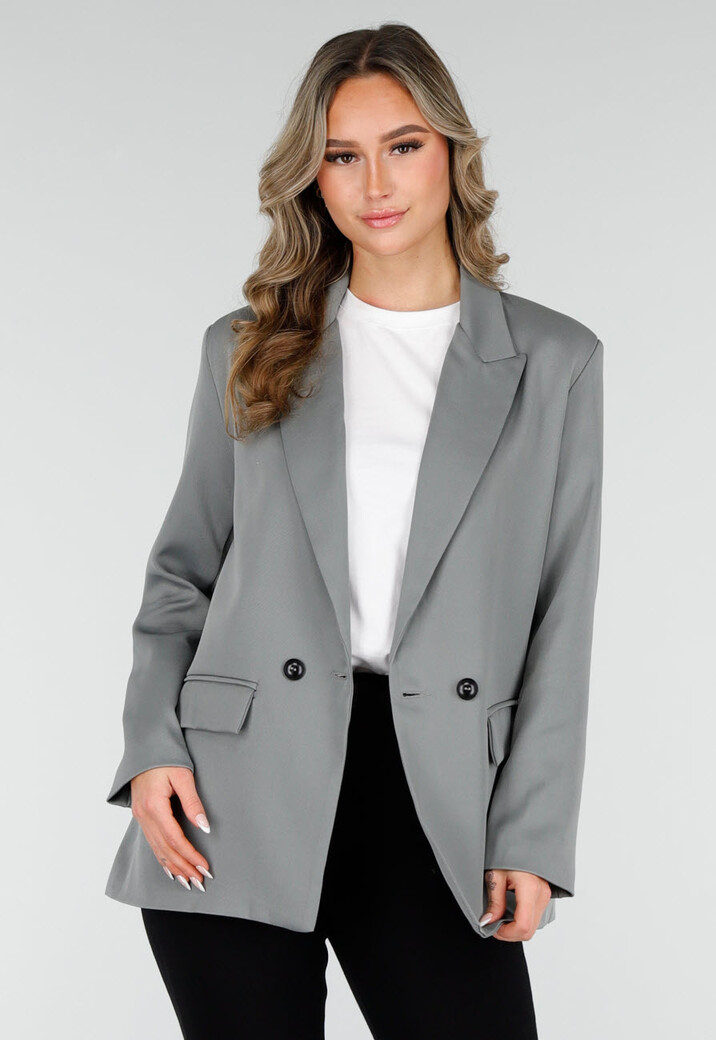 Dubbelknoop Blazer Grijs