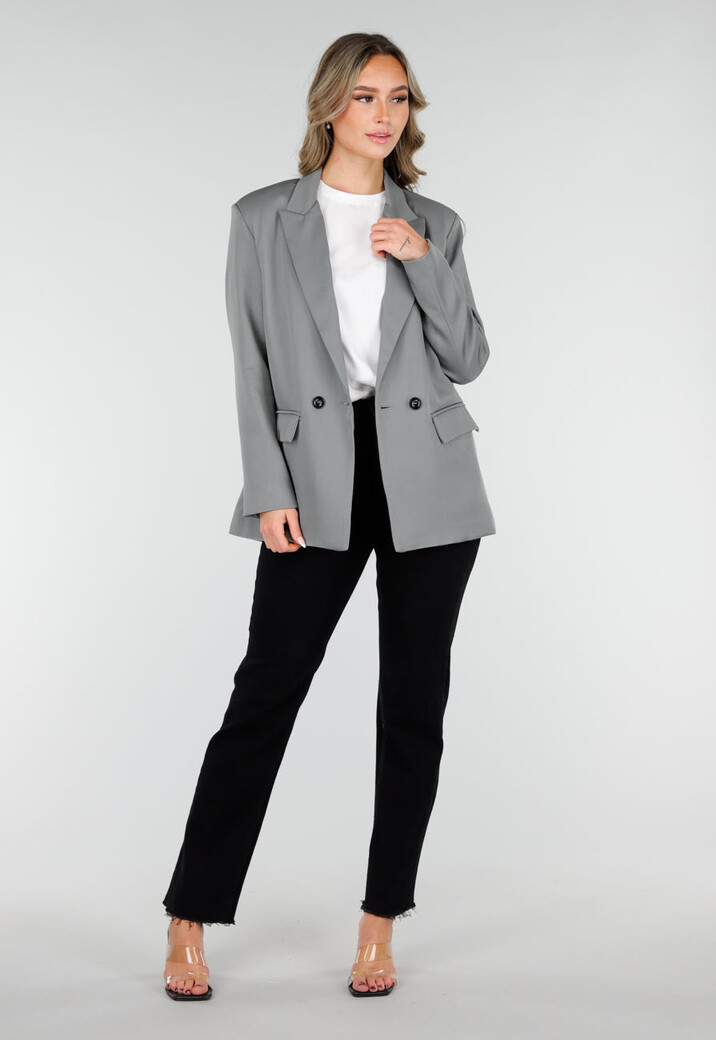 Dubbelknoop Blazer Grijs