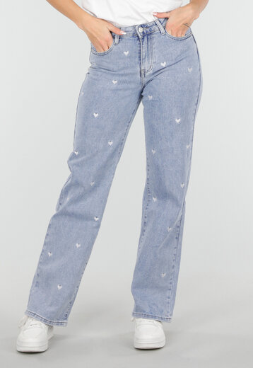 Lichtblauwe Hartjesprint Jeans
