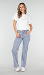 Lichtblauwe Straight Leg Jeans met Hartjesprint