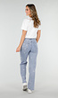 Lichtblauwe Straight Leg Jeans met Hartjesprint
