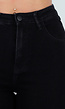 Zwarte Straight Leg Jeans met High Waist