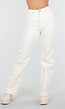Beige Straight Leg Jeans met High Waist en Stretch