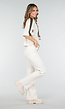 Beige Straight Leg Jeans met High Waist en Stretch