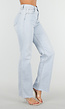Lichtblauwe Straight Leg Jeans met High Waist