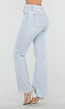 Lichtblauwe Straight Leg Jeans met High Waist