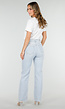 Lichtblauwe Straight Leg Jeans met High Waist