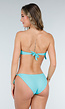 Turquoise Bandeau Bikini Top met Franjes