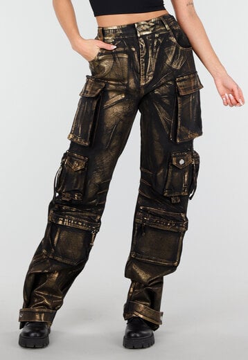 Gouden Tall Cargo Jeans