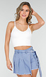 Witte Top met Gekruiste Rug