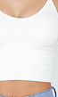 Witte Top met Gekruiste Rug en Ingewerkte Pads