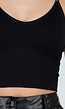 Zwarte Top met Gekruiste Rug en Ingewerkte Pads