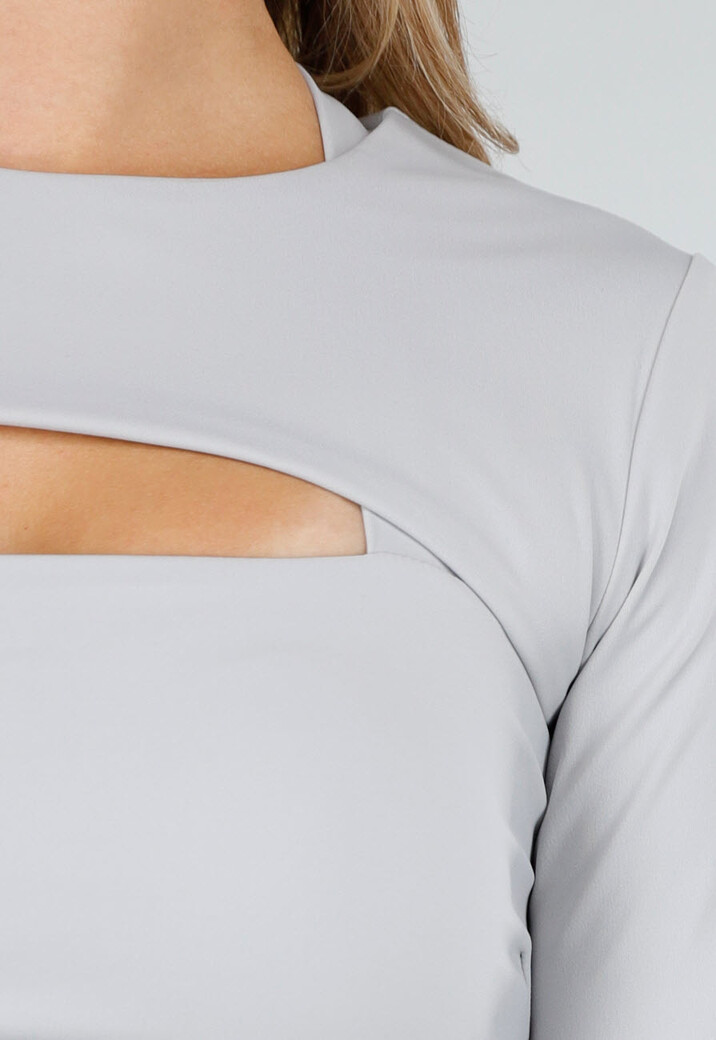 Lichtgrijze Sportieve Stretch Bolero