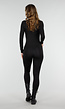 Zwarte Shaping Jumpsuit met Rits en Lange Mouwen