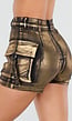 Goudkleurige Metallic Cargo Short met Stretch