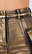 Goudkleurige Metallic Cargo Short met Stretch