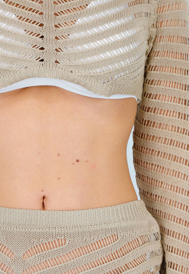 Beige Gehaakte Cover Up Set