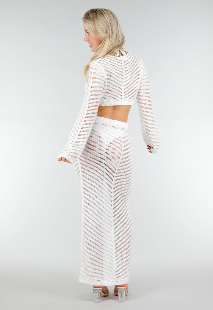Witte Gehaakte Cover Up Set