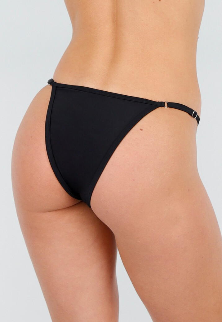 Zwart Cheeky Bikini Broekje met Verstelbare Bandjes