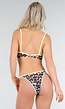 Leopard Bikini Top met Gele en Blauwe Bandjes