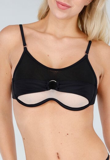 Zwarte Bikini Top met Mesh