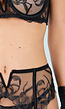 Zwarte Kanten Lingerie Set met Jarretels