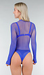 Blauwe Mesh Fishnet Body met Stretch