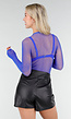 Blauwe Mesh Fishnet Body met Stretch