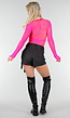 Neon Roze Mesh Fishnet Body met Slangenprint
