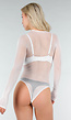 Witte Mesh Fishnet Body met Stretch