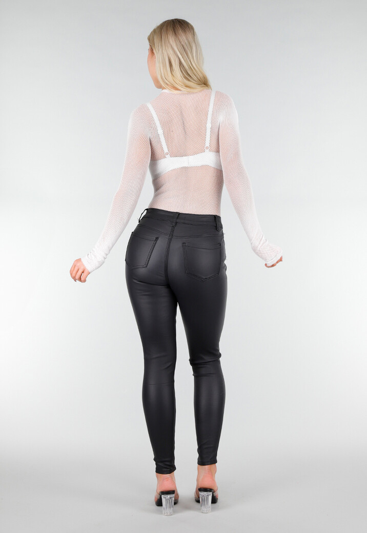 Witte Mesh Fishnet Body met Stretch
