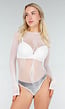 Witte Mesh Fishnet Body met Stretch