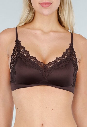 Bruine Kanten Bralette met Pads