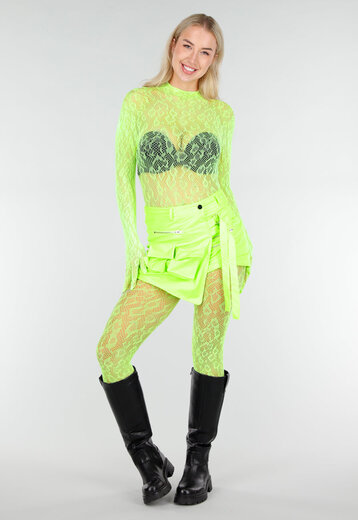 Neon Groene Fishnet Bodystocking