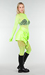 Neon Groene Transparante Fishnet Bodystocking met Open Rug