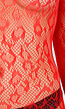 Rode Mesh Bodystocking met Open Rug en Stretch