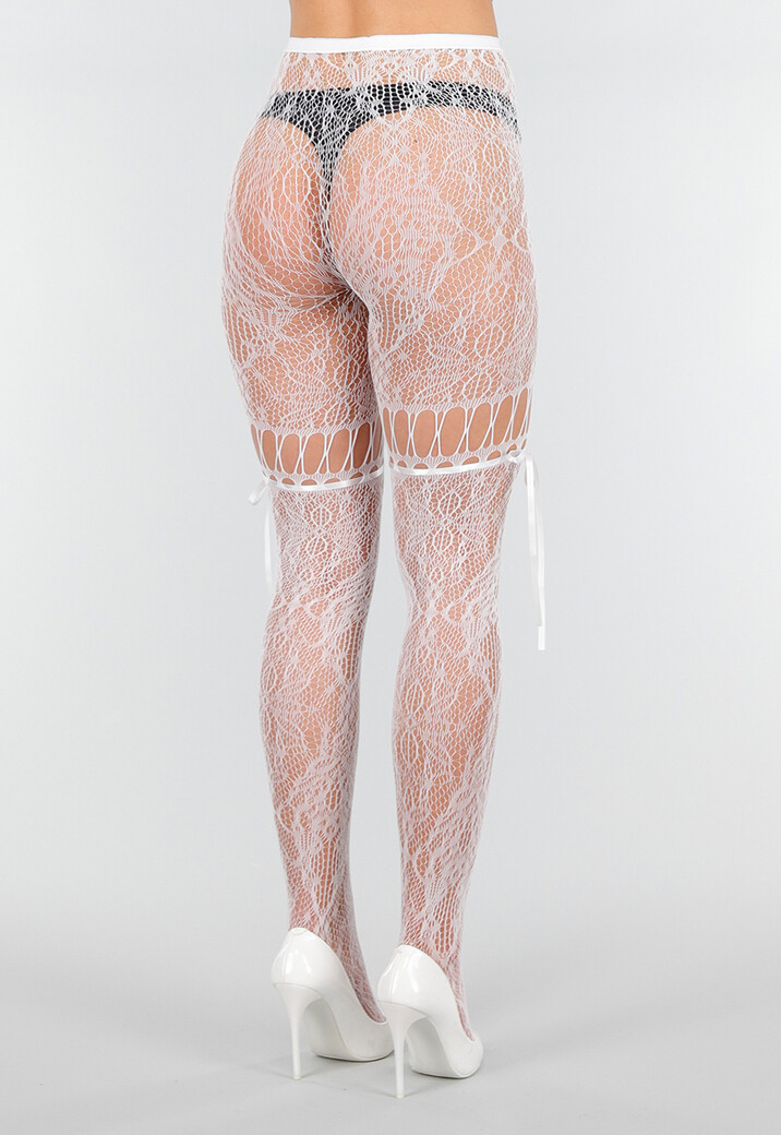 Witte Kanten Fishnet Panty