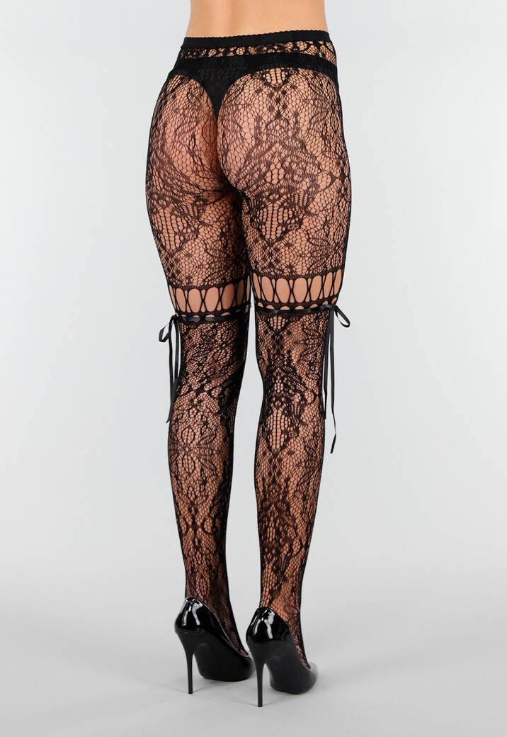Zwarte Kanten Fishnet Panty