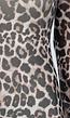 Korte One Shoulder Mesh Stretch Jurk met Panterprint