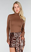 Bruin Bronzen Pailletten Rok Set met Top