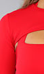 Rood Cropped Bolero met Duimgaten