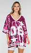 Roze Oversized Pailletten Jersey Top met V Hals