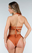 Bronzen Halter Bikinitop met Overslag