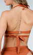 Bronzen Halter Bikinitop met Overslag