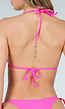 Neon Roze Triangel Bikinitop met Ruches