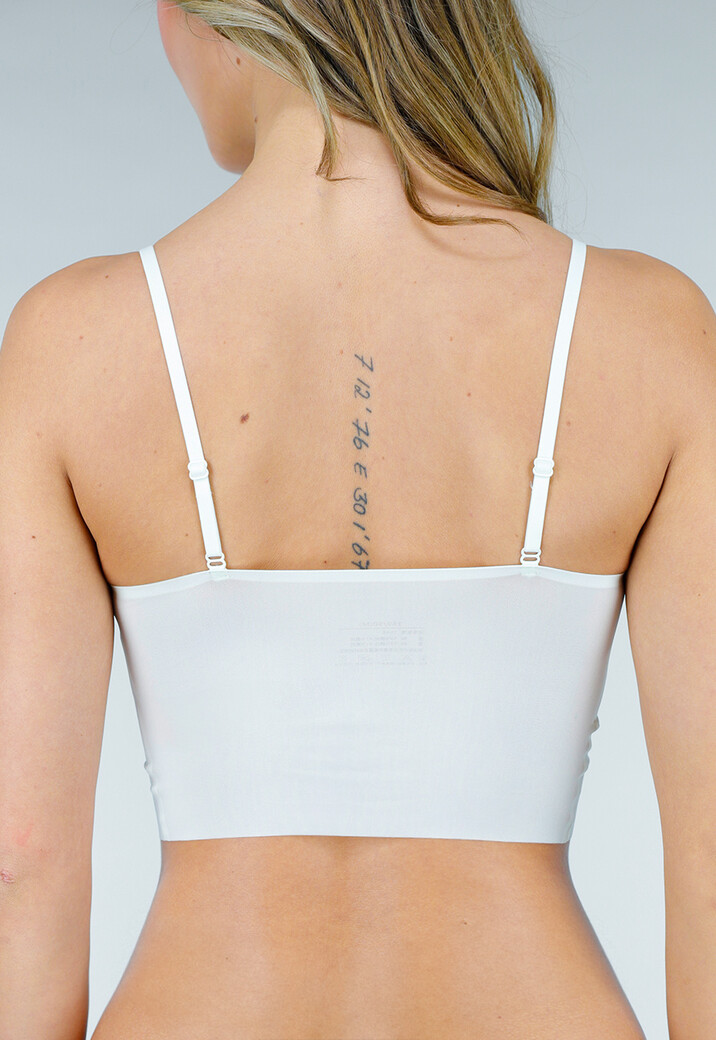 Witte Stretch Bh Top met Uitneembare Pads